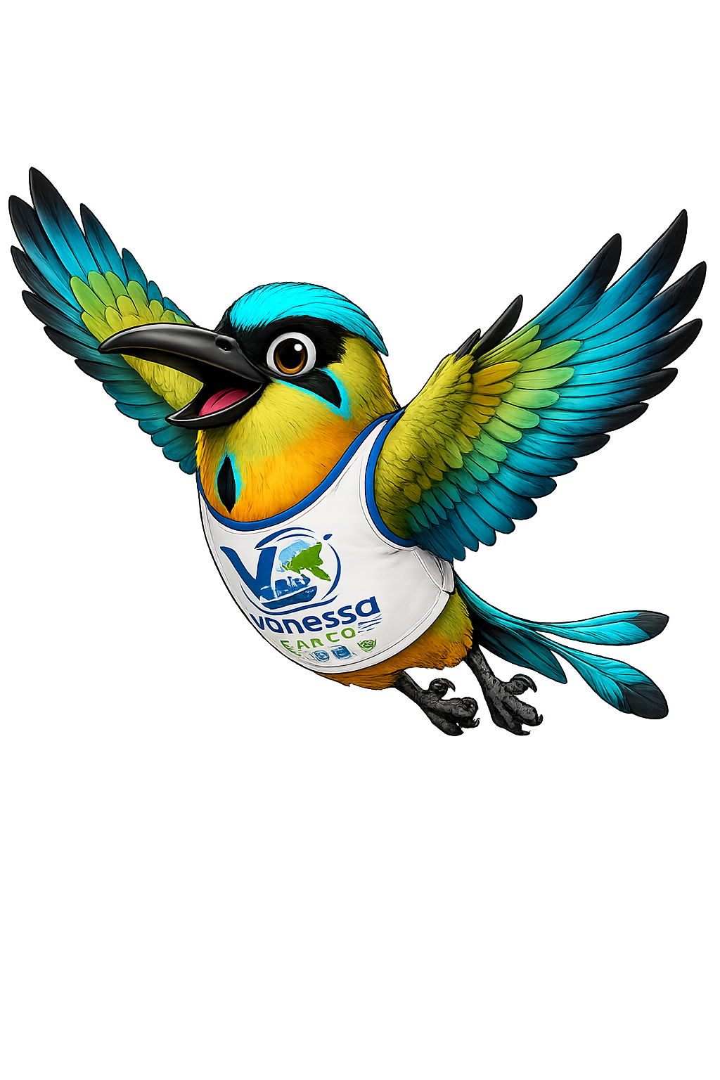 Chocolito volando, mascota de Vanessa Cargo